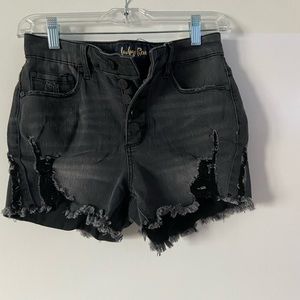 Black jean shorts